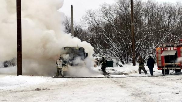 В Архангельске сгорел рейсовый автобус