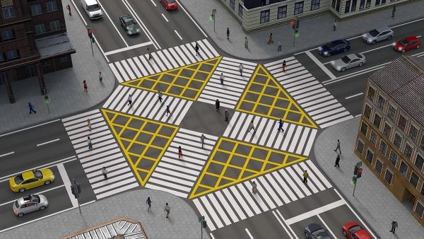 На ряде архангельских перекрестков появится диагональная разметка для пешеходов