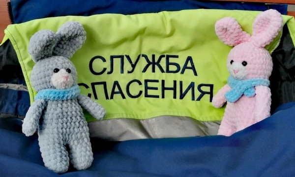 В Архангельске спасатели помогли пятилетнему мальчугану достать палец из игрушки. А заодно подарили ему зайца