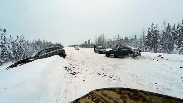 В сети появилось видео смертельного ДТП на трассе в Архангельской области