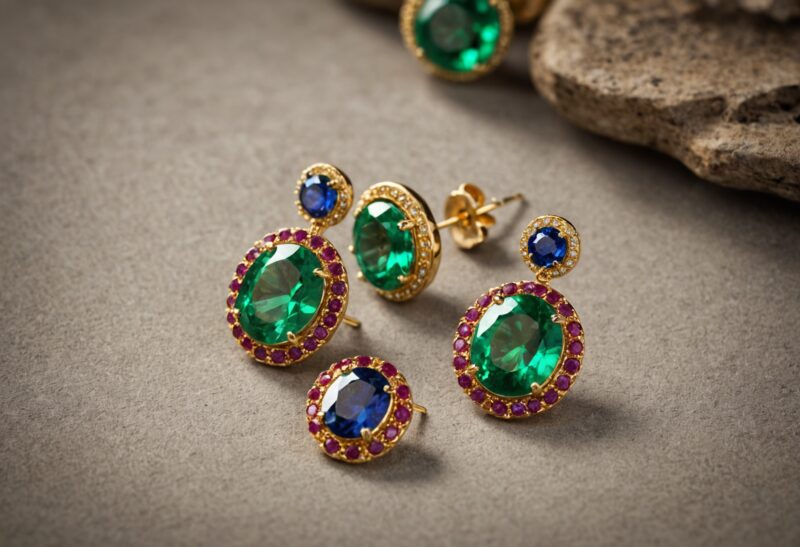 The charm of colored stones: a variety of earrings for women